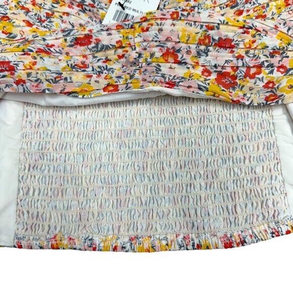 NWT Women's ASTR THE LABEL Floral Smocked Sweetheart Neckline Top | Size XL - Picture 6 of 14